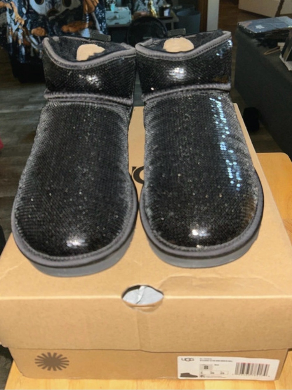 UGG Classic Ultra Mini Mirror Ball Boots, Size 8